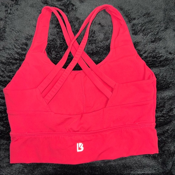 Buffbunny Women's Hot Pink Cross-Back Sports Bra - Picture 2 of 5